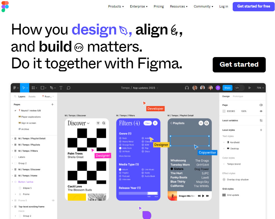 Figma the collaborative interface design tool.